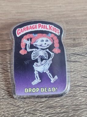 Topps Purple & Red Garbage Pail Kids Drop Dead! Brooch